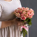 Букет роз 40 см Розовые
