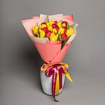 Букет из 25 тюльпанов микс (в упаковке)